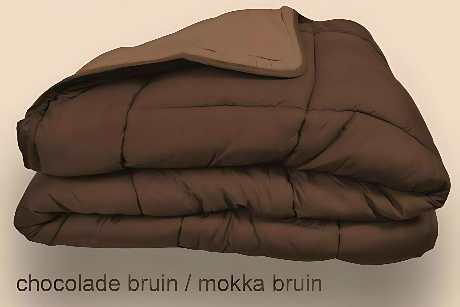 Dekbed met vaste overtrek choco bruin - mokka bruin