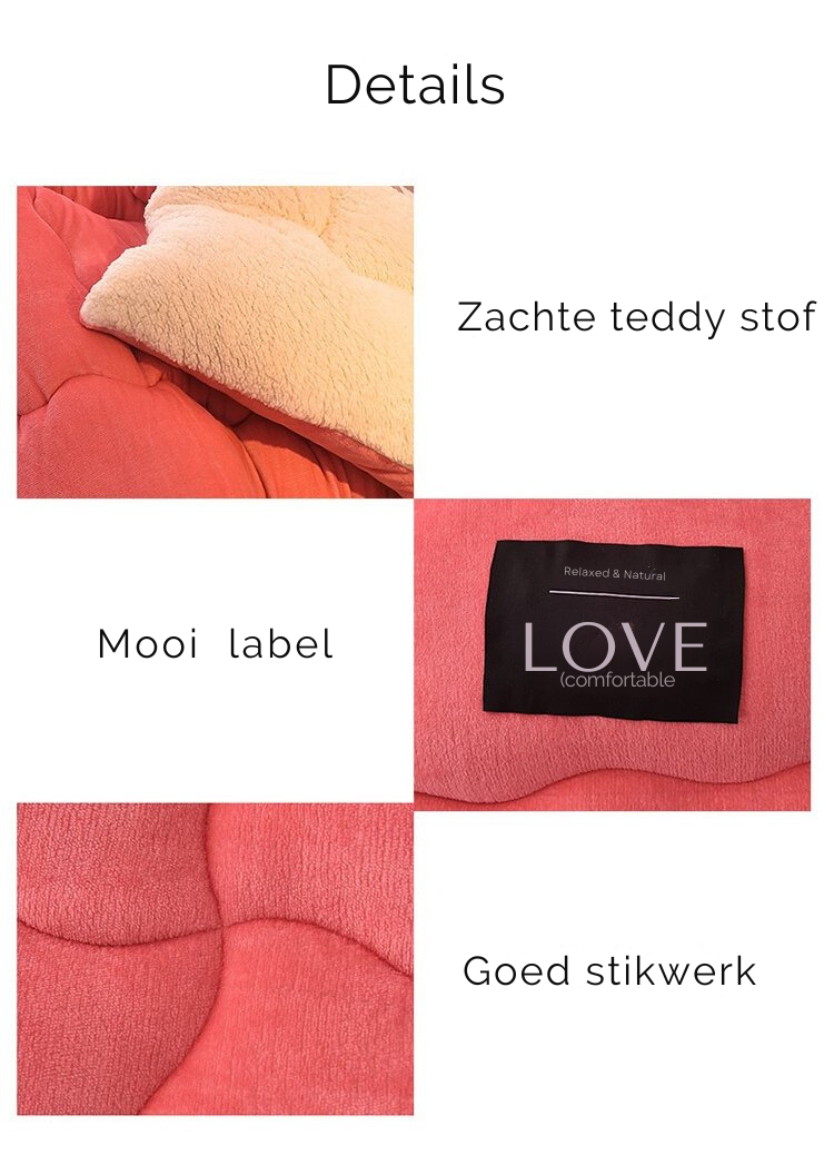 Details van het dekbed zonder overtrek - Teddy - Rose