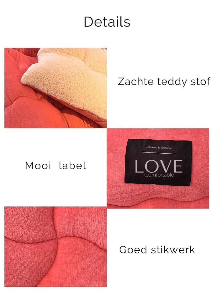 Details van het dekbed zonder overtrek - Teddy - Rose