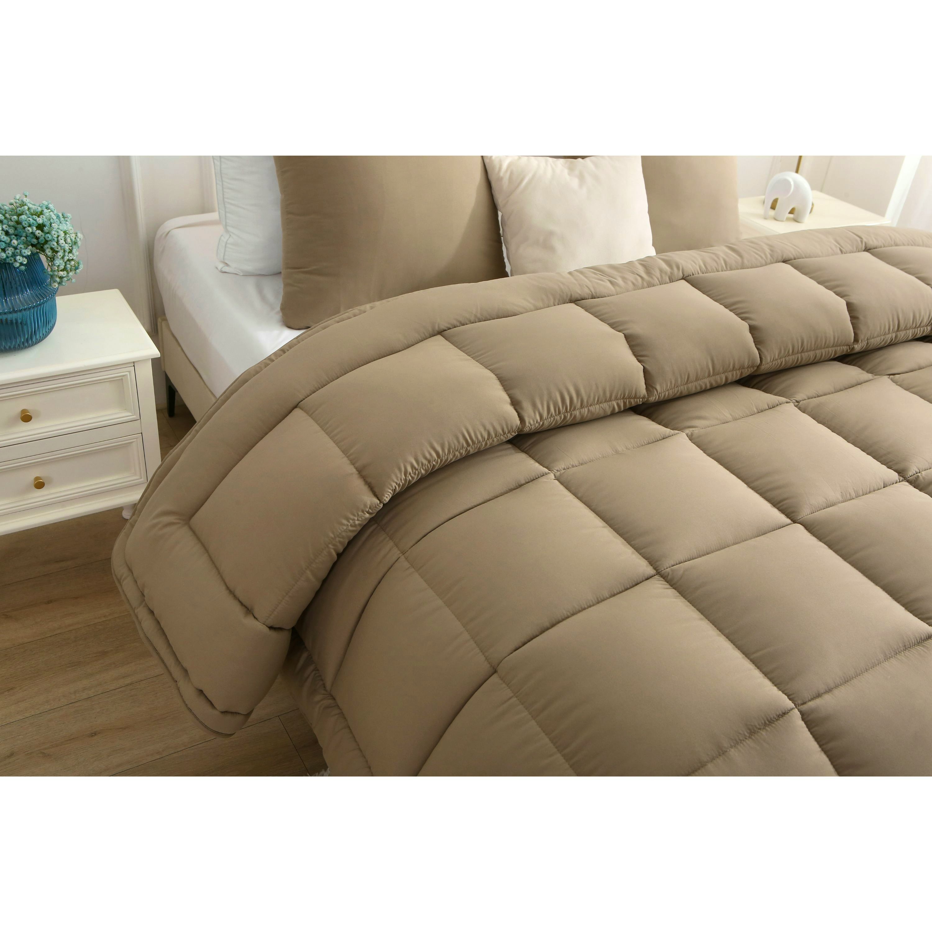 Dekbed met vaste overtrek - taupe (3)