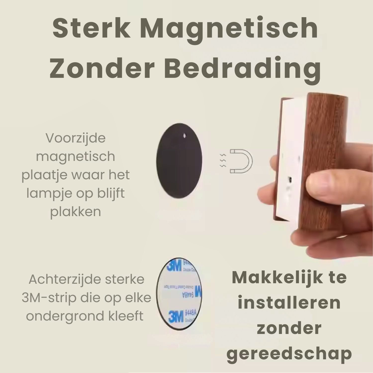 Draadloos wandlampje met bewegingssensor