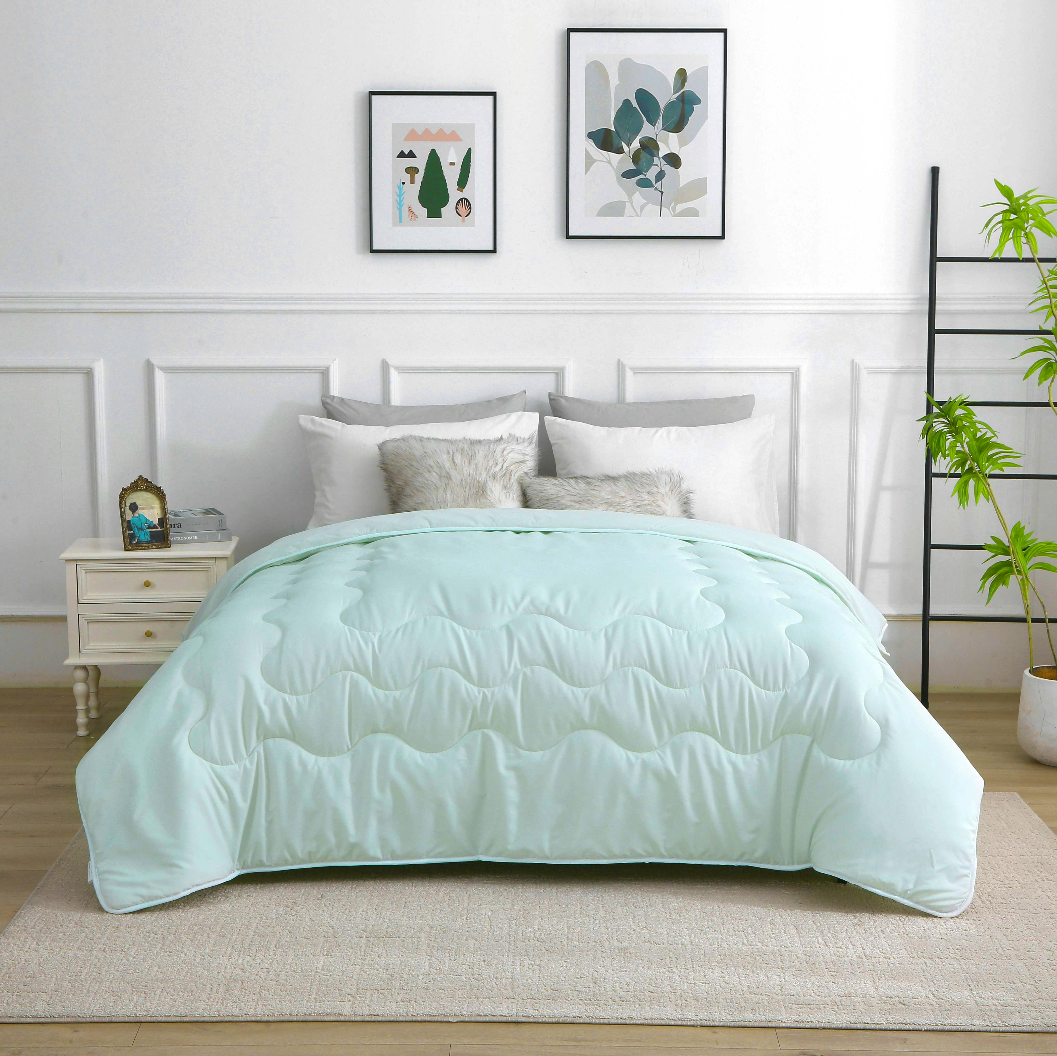 Hoesloos zomerdekbed groen 240x220 cm – ideaal bij nachtzweten