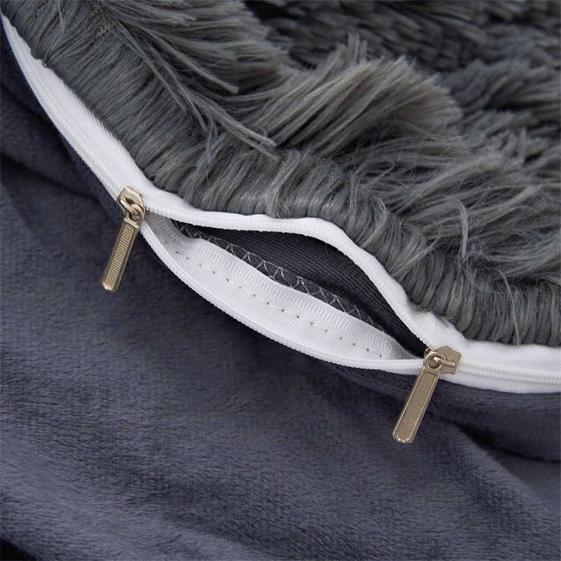 Teddy dekbed overtrek Grijs met rits