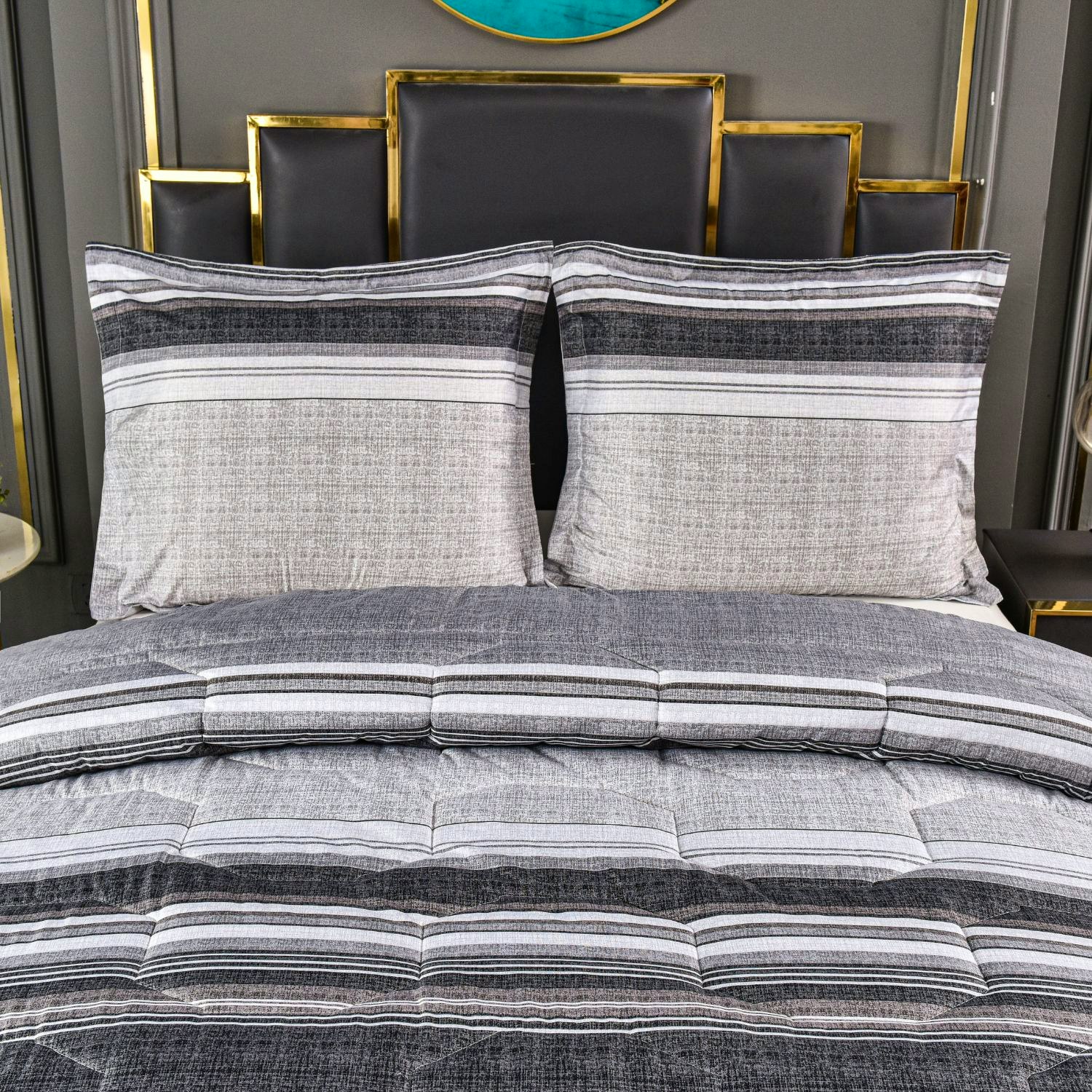 Lazy Dekbed zonder hoes - Velvet - grijs/zwart